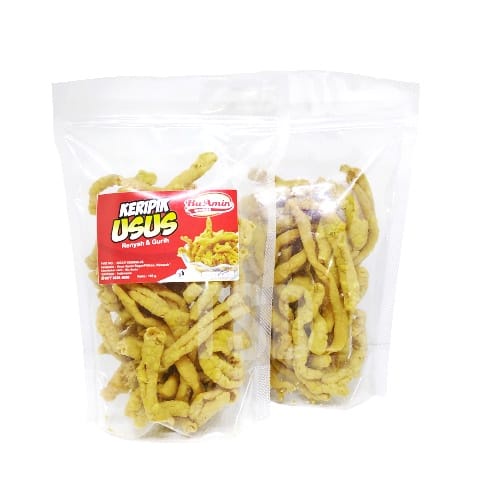 

KERIPIK USUS AYAM TEPUNG 100GRAM - KRIPIK USUS BU AMIN - MAKANAN RINGAN RENYAH GURIH