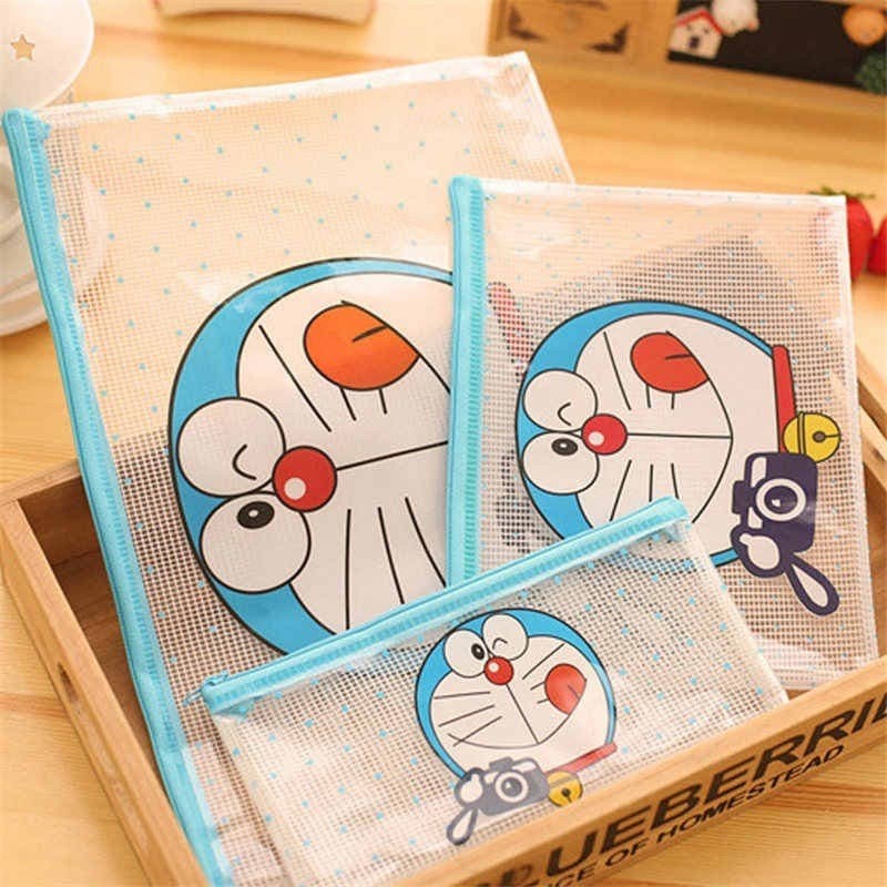 set zipper file folder business map resleting kartun stationary kotak - KECIL