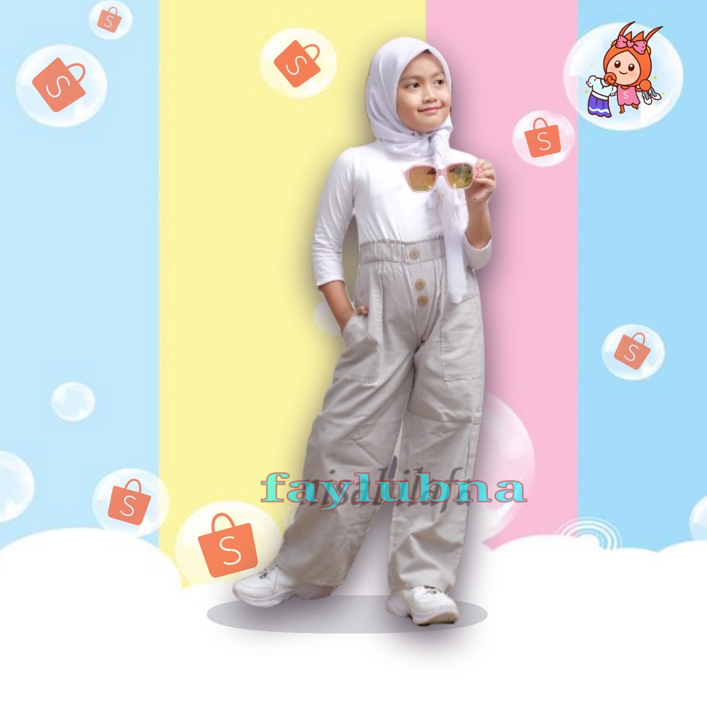 Kulot Anak Katun Sigaret 4-10 Tahun / Kulot Anak Perempuan 10 Tahun / Celana Anak Perempuan / Celana kulot / Culotte Kids / Kulot Tanggung