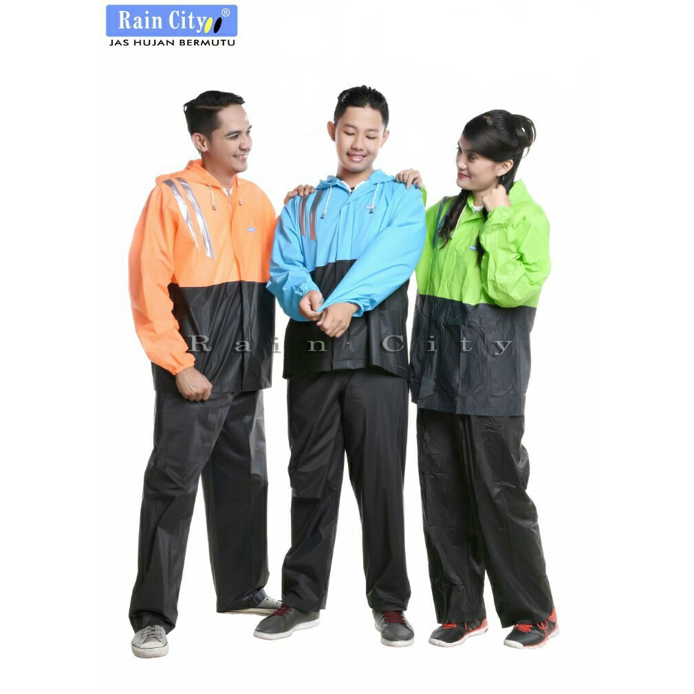 Jas Hujan RAIN CITY BASIC DUO 69114 Setelan Jaket Baju Celana Dewasa Wanita Pria Mantel Raincity