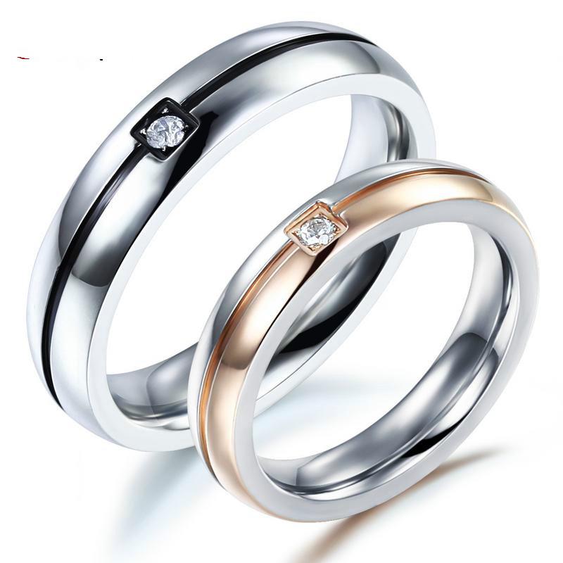 Cincin Couple Tunangan Nikah Kawin Ukir Nama Gold Titanium