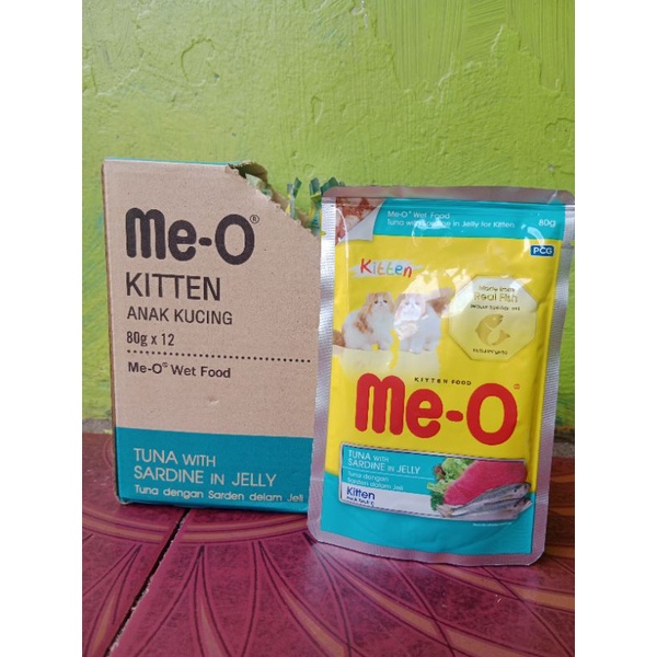 Me-O Pouch 80gr kitten dan adul, wet food all varian