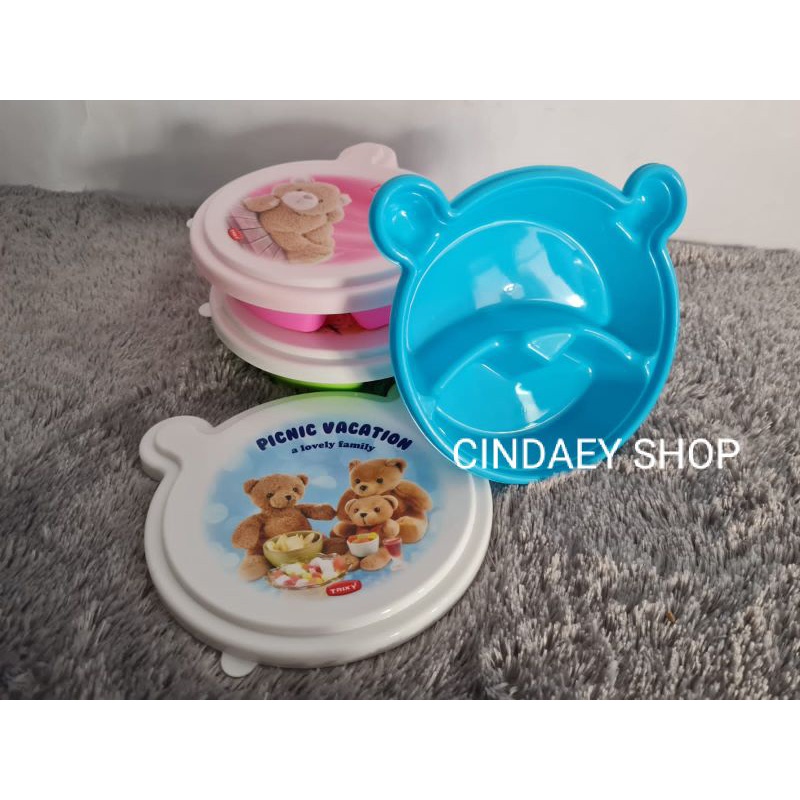 LUNCH BOX KEPALA TEDDY BEAR TEMPAT MAKAN TEPAK BEKAL BERSEKAT BENTUK KEPALA TEDDY BEAR