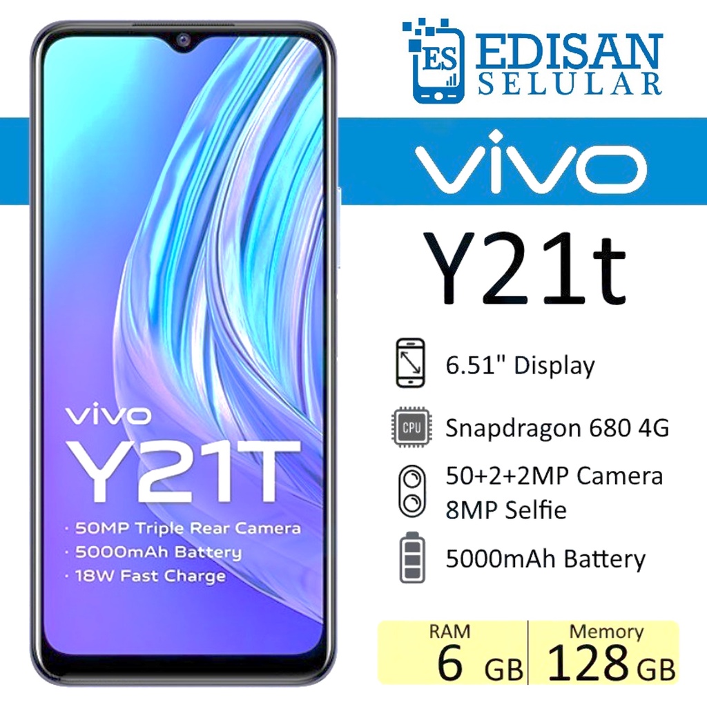 Vivo Y21t 6/128 GB Garansi Resmi