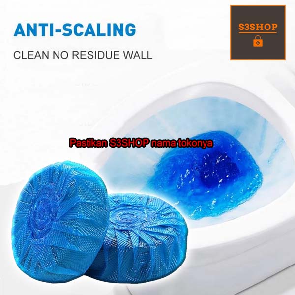 Tablet Sabun Pembersih Penyegar Toilet 50 Gram Biru Bulat