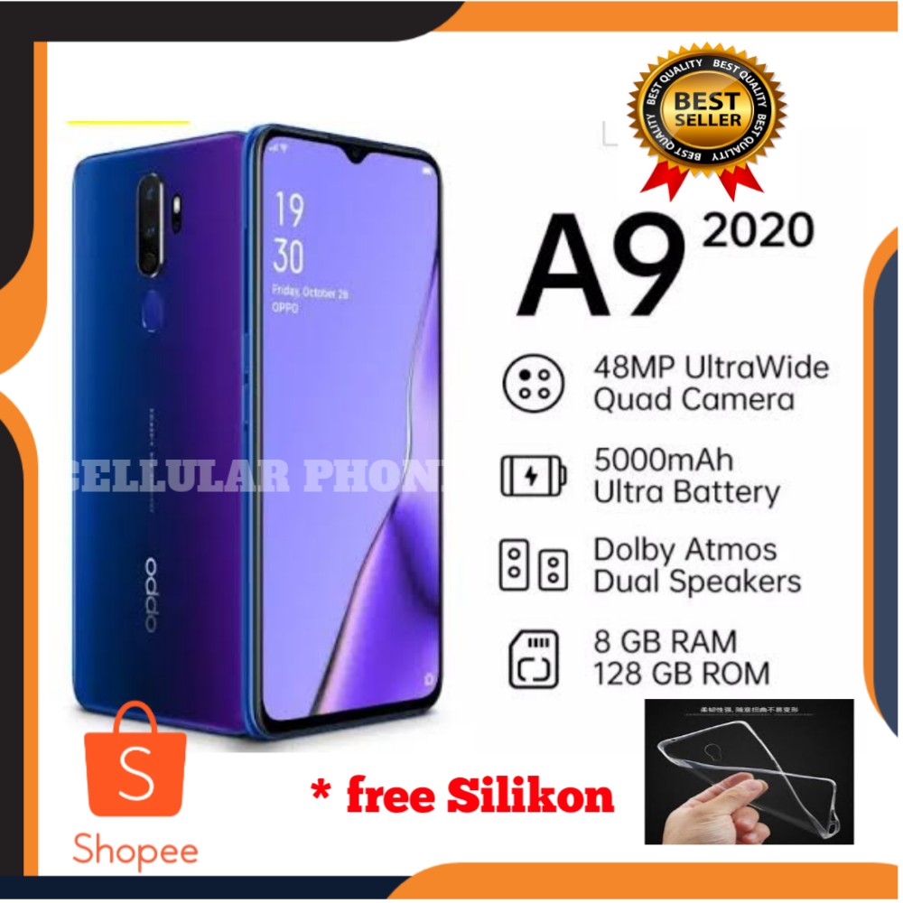 Oppo A9 2020 Ram 8/128 GB Handphone Termurah Dengan Batrei 5000 mah 4 kamera