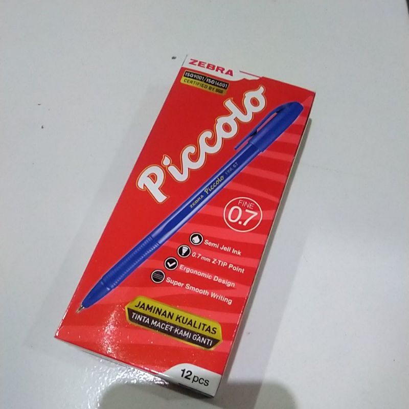 

piccolo zebra blue biru 1 pack isi 12 pcs