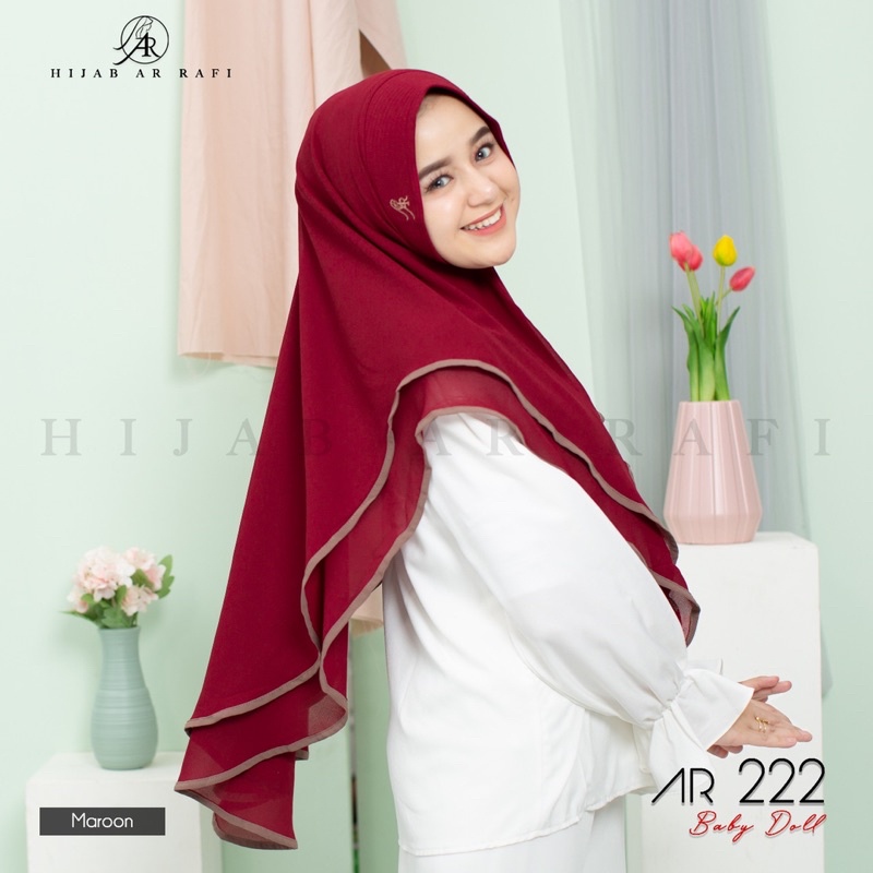 COD ✅ Hijab ArRafi AR 222 Khimar dua layer list warna  khimar baby doll kerudung jilbab khimar pesta