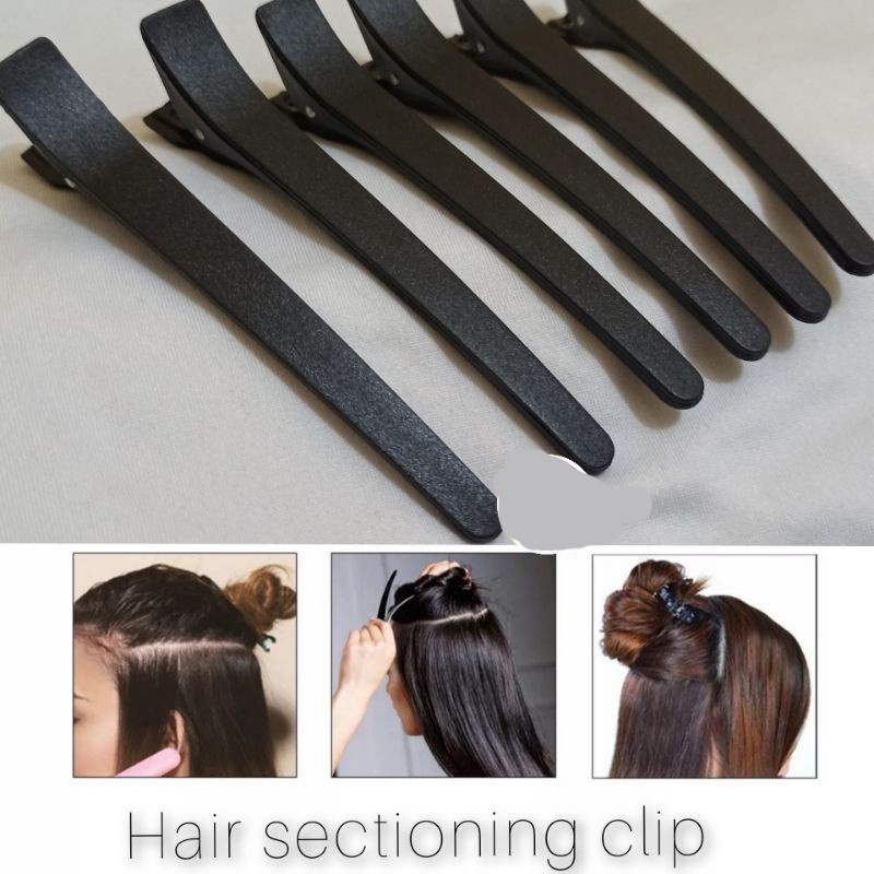 [1 PCS] JEPIT BEBEK JEPITAN RAMBUT DOFF HITAM TEBAL POLOS / JEPIT SALON PLASTIK IMPOR