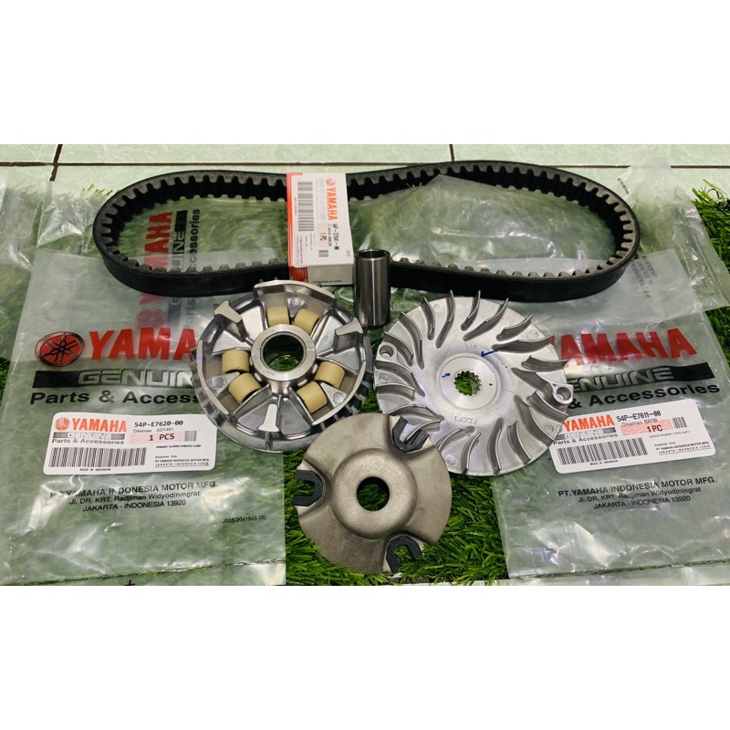 Paket CVT Vanbelt Mio J Mio GT Fino X Ride & Rumah Roller Assy Set Plus Kipas Rumah Roller Original