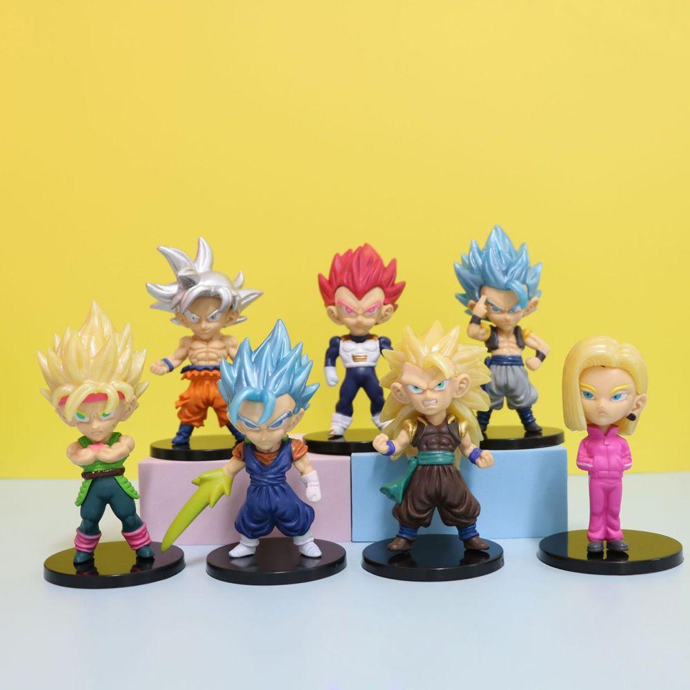 Lanfy Anime Dragon Ball Lucu PVC Dekorasi Moldel Q Versi Boneka Ornamen Kartun Dekorasi Desktop Model Mainan