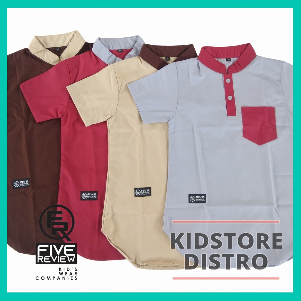 Baju Kurta Anak Cotton Oxford Distro Five Review / Baju Koko Anak / Kemeja Anak