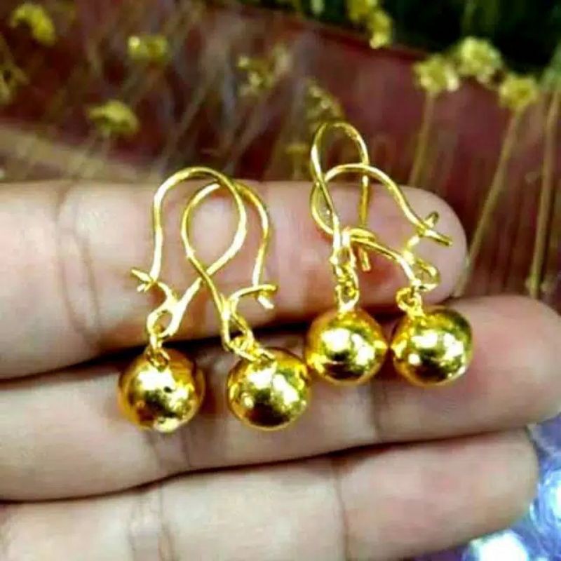 Anting Boba emas 24K 24 karat kadar 99,9% .