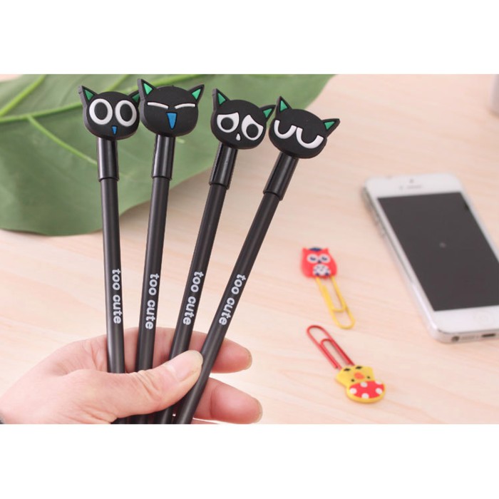 

SALE!!! TERLARIS!!! Pulpen Gel Black Cat 0,38mm UNIK