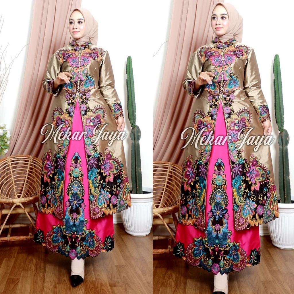 Setelan kebaya melayu kipas sapu jagat | Kebaya tunik | kebaya pesta | Kebaya modern