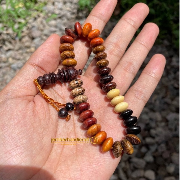 TASBIH KAYU KOMBINASI PIPIH DAN DIAMOND | TASBIH GELANG KOMBINASI PIPIH | TASBIH KOMBINASI MODEL MENTOS| TASBIH GELANG KOMBINASI KAYU BERTUAH