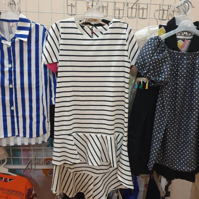 Dress salur anak import