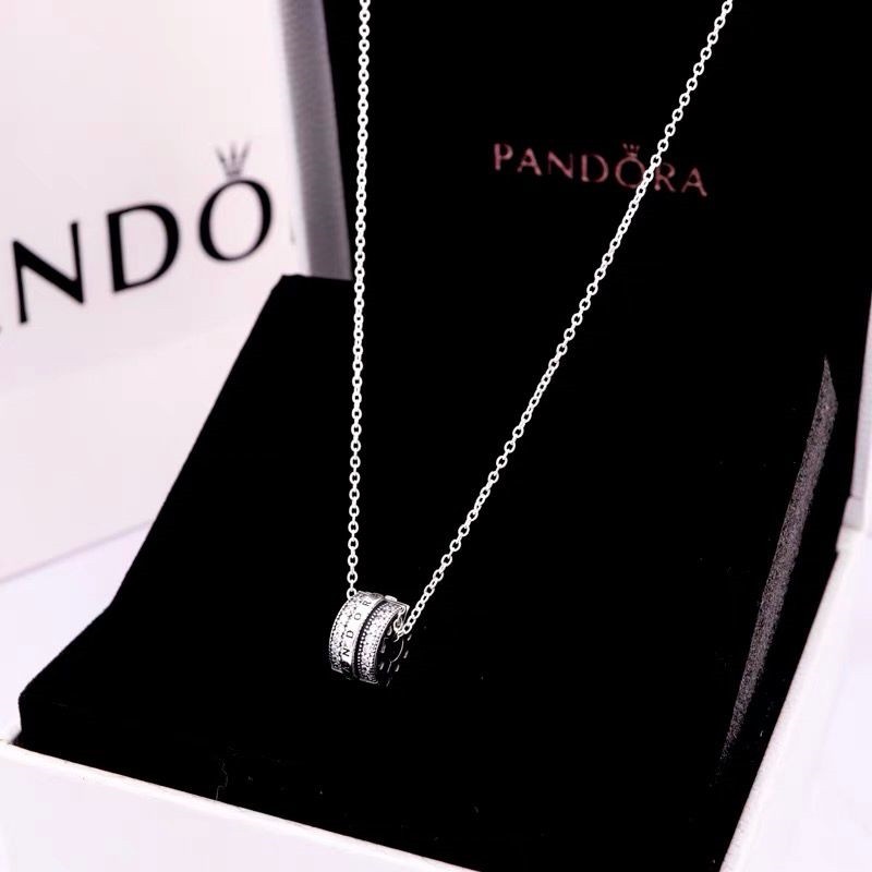 Pandora Kalung 925 Silver Cubic Zirconia Dengan Liontin Berlian Untuk Wanita