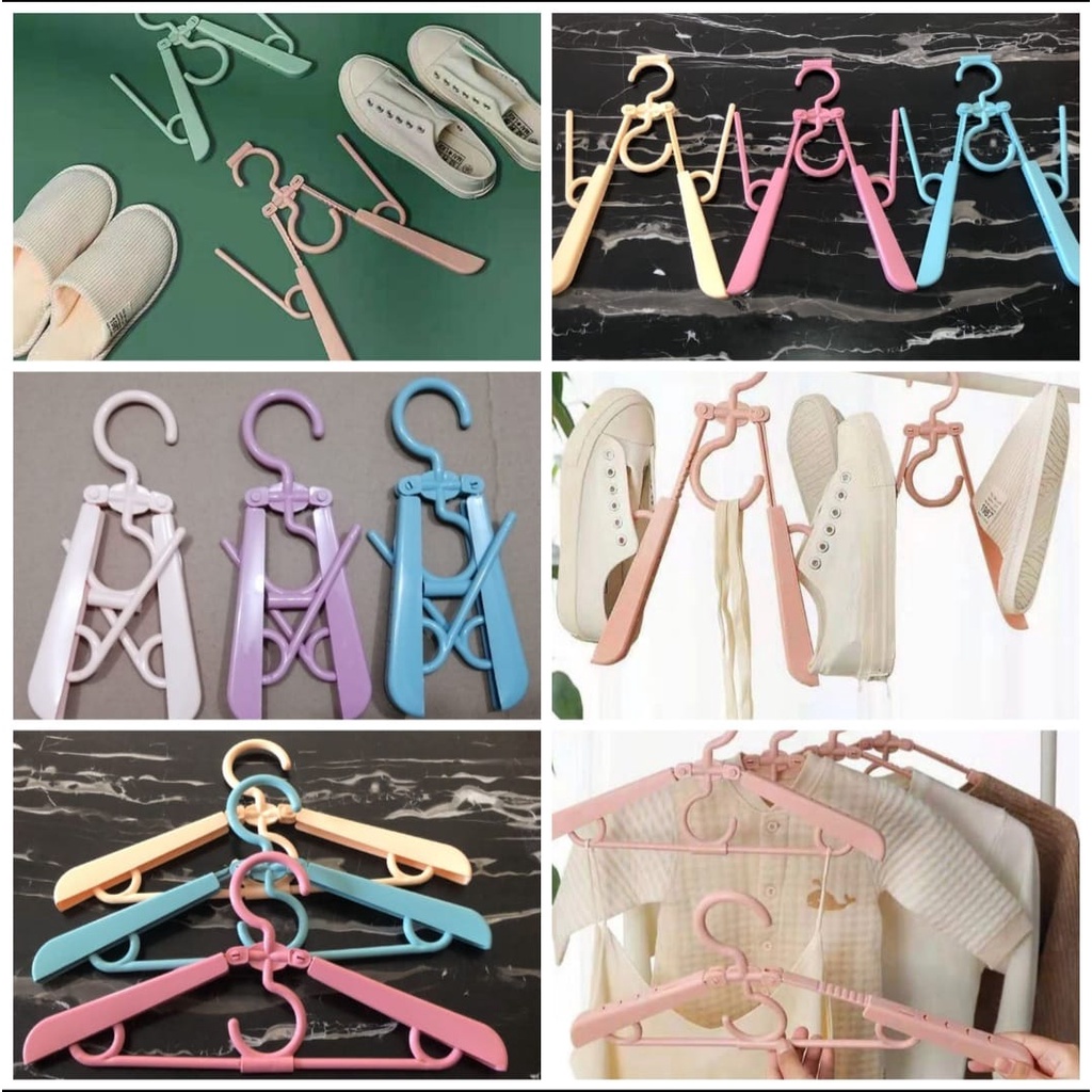 HANGER SEPATU/HANGER BAJU MULTIFUNGSI /HANGER MAGIC LIPAT / GANTUNGAN 3 IN 1