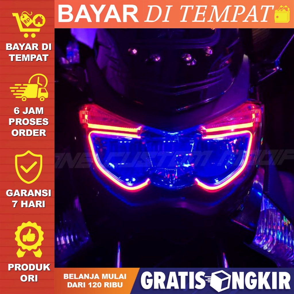 PAKETAN LAMPU ALIS DRL NMAX DOUBLE BONUS DEVIL EYES LAMPU SENJA LED MOTOR NMAX LAMPU LIS NMAX