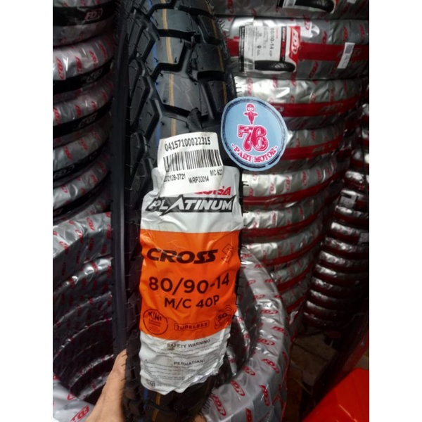 BAN TUBELESS MATIC CORSA PLATINUM CROSS 80/90.14 FREE PENTIL FOR ALL MOTOR