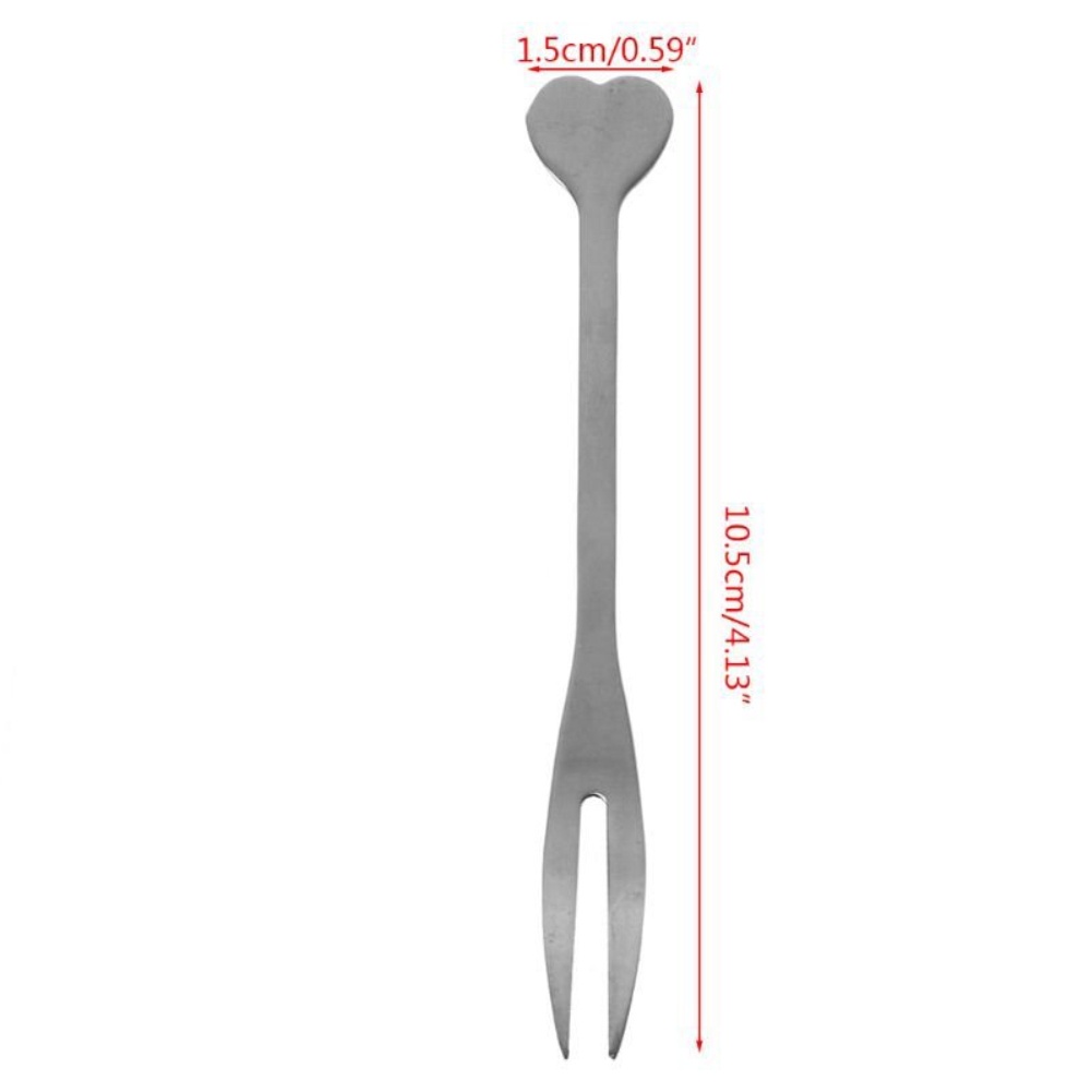 Love type stainless steel fruit fork household fruit sign two tooth fork cake dessert fork fruit fork OWT