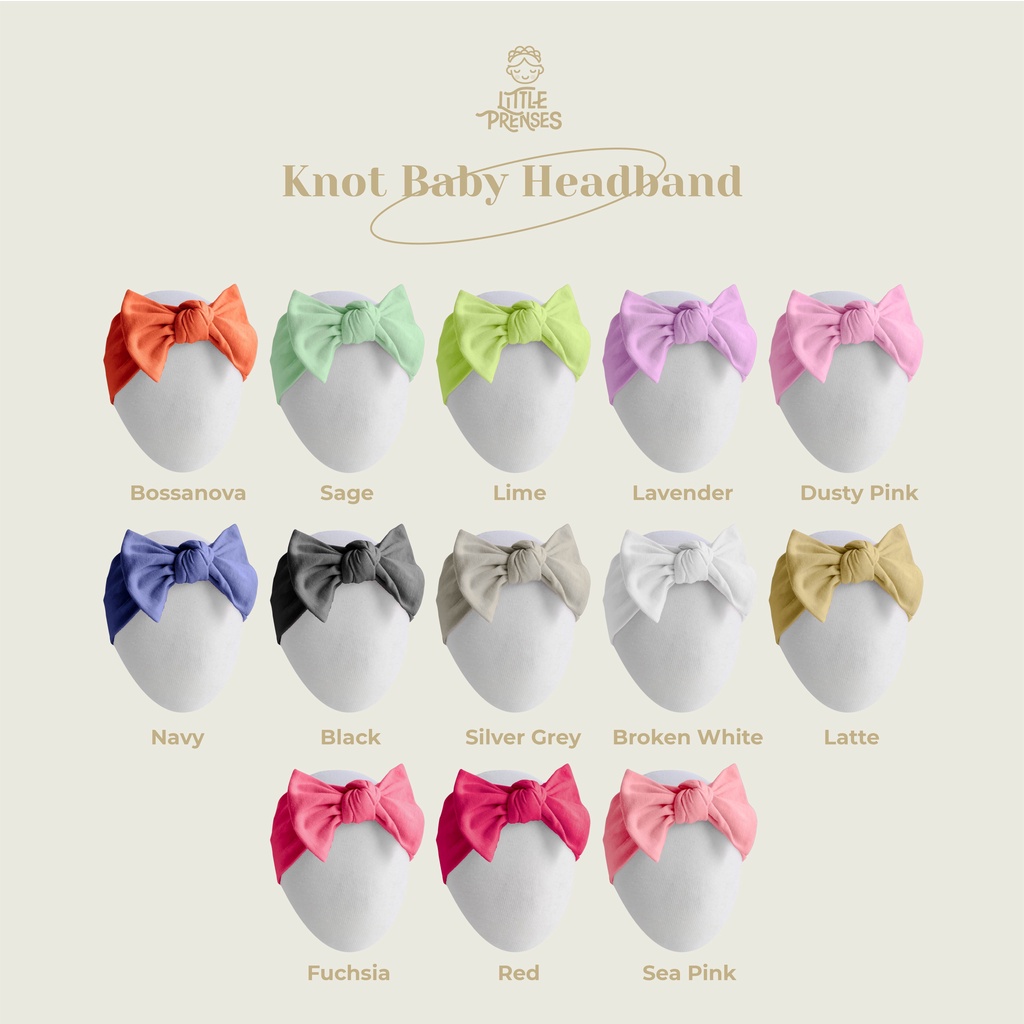 Little Prenses Knot Baby Headband - Bandana Bando Donat Bayi dan Anak New Born Perempuan Newborn 0 6 Bulan Set Lucu Korea