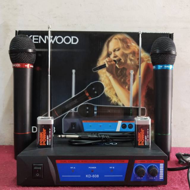 Mic wireless kenwood KD 608 double microphone wireless