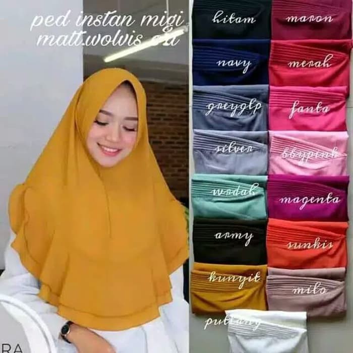 STOCK BARU Hijab Instan Khimar / Jilbab Instant / Kerudung Pet Migi Murah
