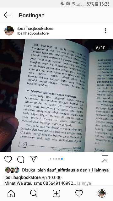 Berobat dengan wudlu dan sholat