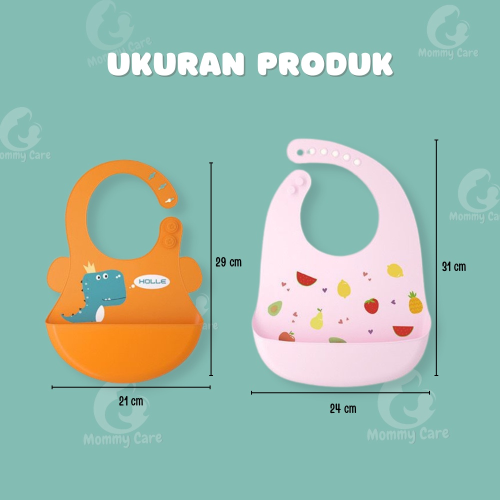 MOMMYCARE CELEMEK MAKAN BAYI BABY BIB SLABBER FULL SILIKON