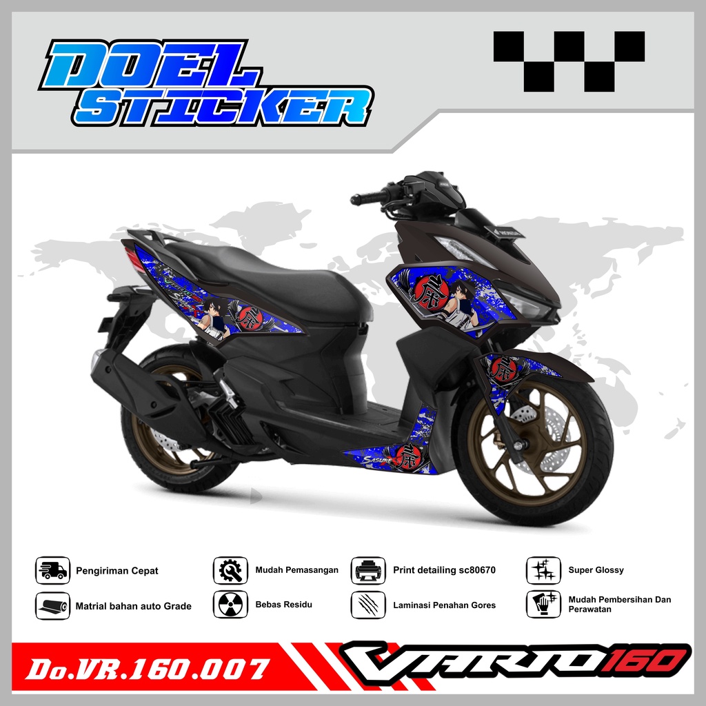 Sticker Striping Honda VARIO 160 List Variasi Hologram , Crome Doel  007