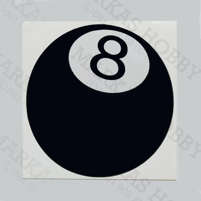

Stiker / Sticker Eight Ball Black and White