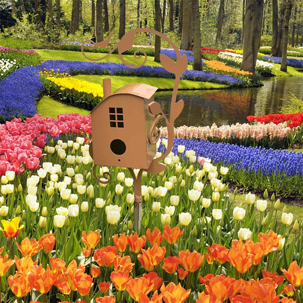 Solighter Garden Stake Birdhouse Garden Decor Dekorasi Rumah Dengan Batang Birdhouse Feeder Pasak Taman Indah