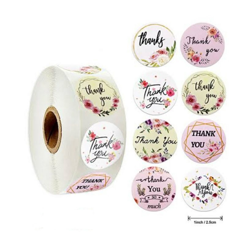 

Label Sticker Thank You Flower Mix 100 pcs | Label Souvenir | Label Craft | Label Olshop