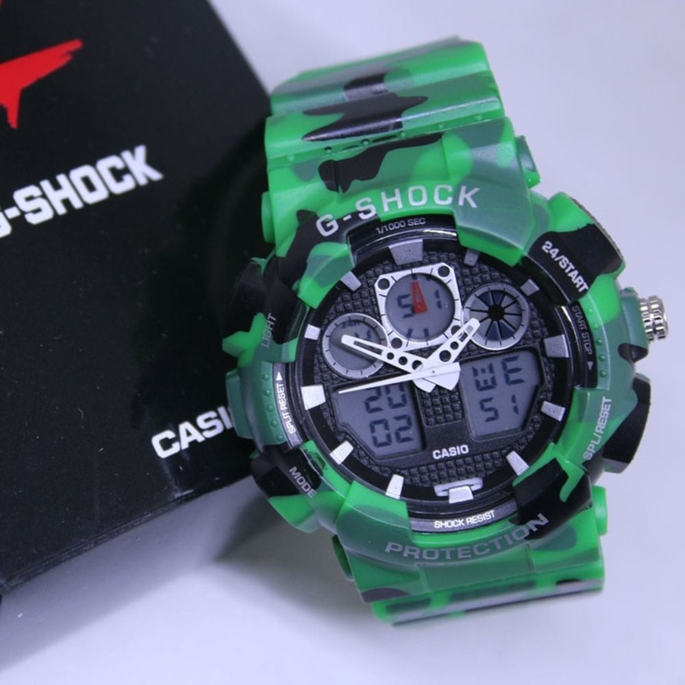 JAM TANGAN PRIA G SHOCK GA 100 ARMY GREEN