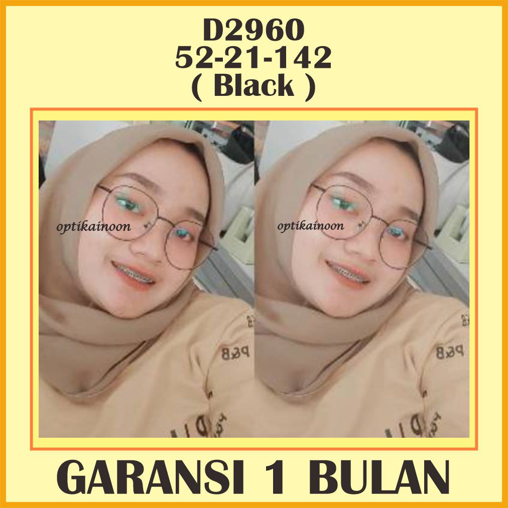 Kacamata Minus Oval D2960 Pria dan Wanita Gagang Kokoh