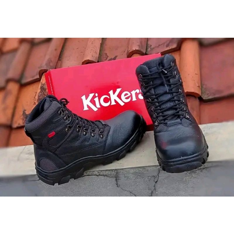 sepatu touring Septy kulit asli.sepatu boots proyek Kickers.sepatu kerja lapangan