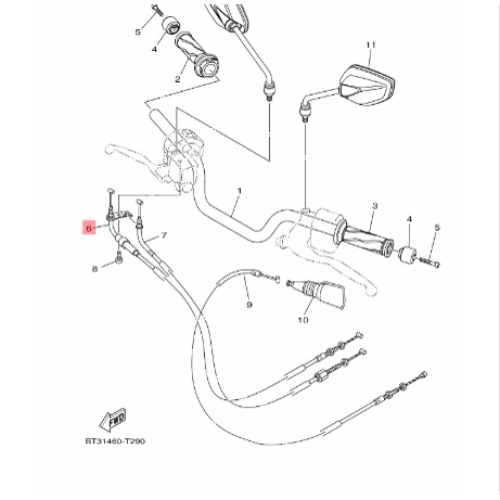 KABEL GAS A DEPAN VIXION R 155 ORIGINAL YGP BT3-F6311-00