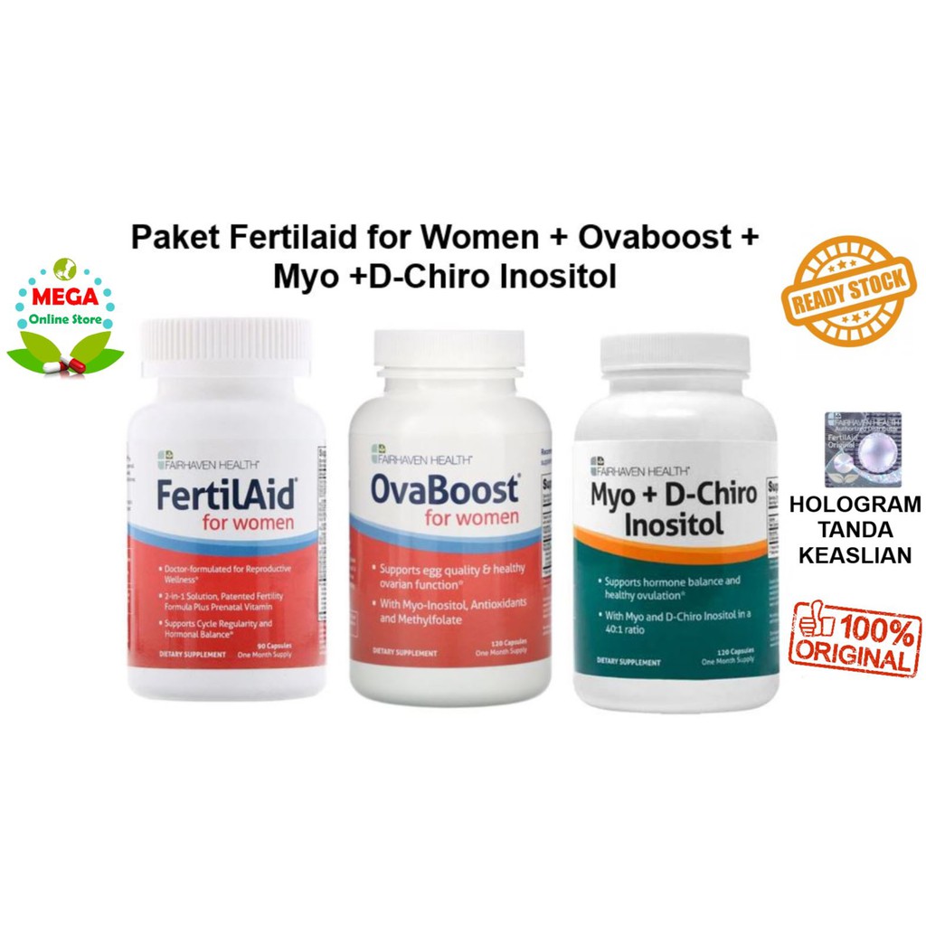 Paket Wanita : FertilAid for Women + Ovaboost + Myo-Inositol