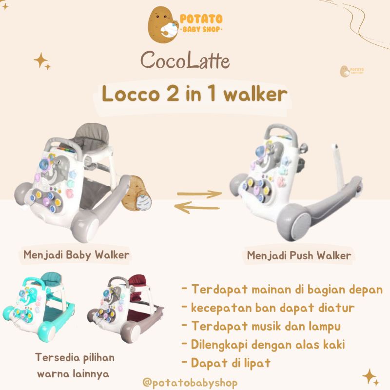 Cocolatte Locco 2in1 Baby Walker - push walker