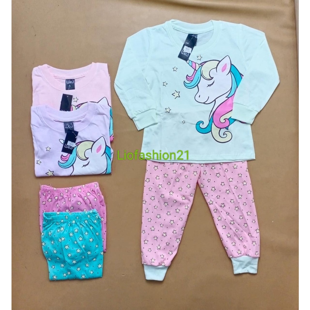 SALE SETELAN PIYAMA ANAK PEREMPUAN CELANA PANJANG BAJU PANJANG 1-10 TAHUN