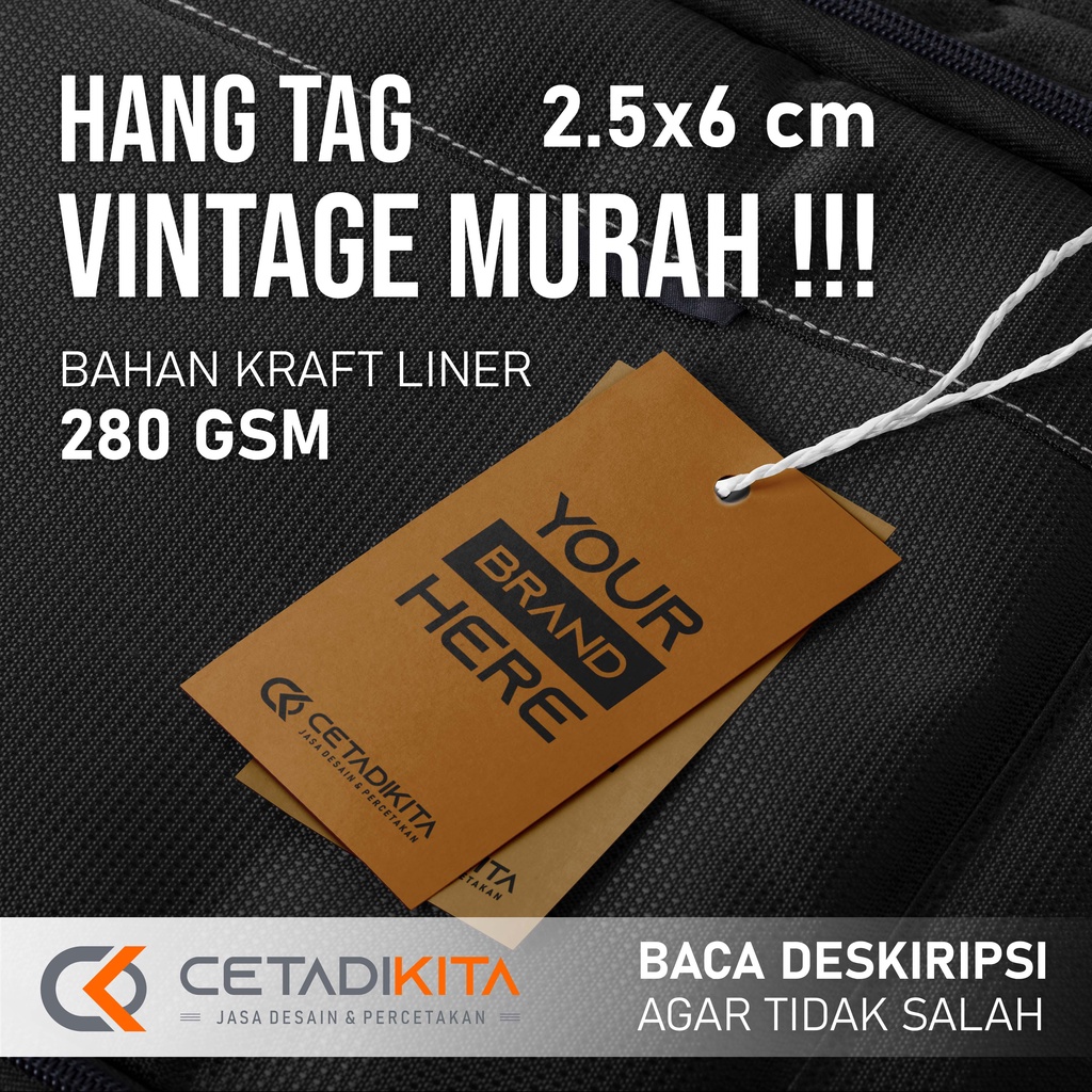 

HANG TAG RUSTIC / KRAFT PAPER 2.5 x 6 CM - PALING MURAH