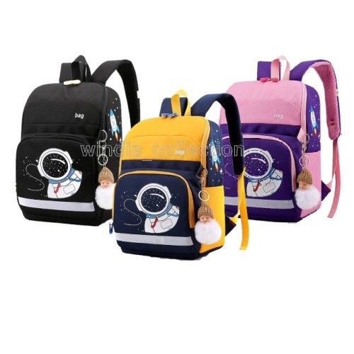 AK Tas Ransel Anak Karakter Bag Backpack Mini Motif Cartoon Astronot Cute Ransel Anak Sekolah Tk SD PAUD BISA COD