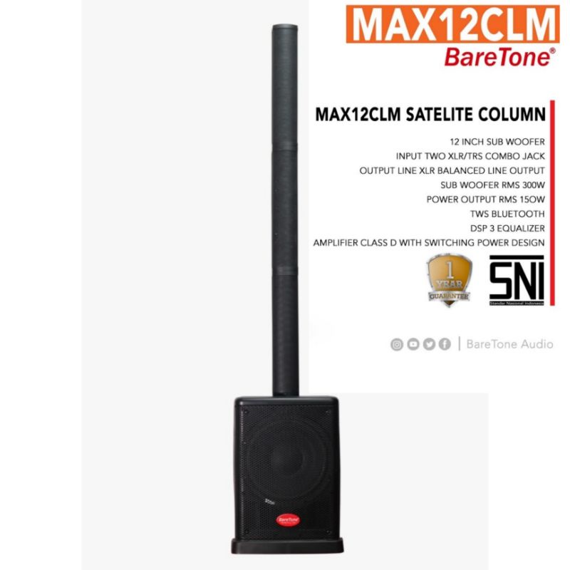 Speaker Aktif Satelite Baretone Max 12 CLM Multimedia 2 Mic Wireless