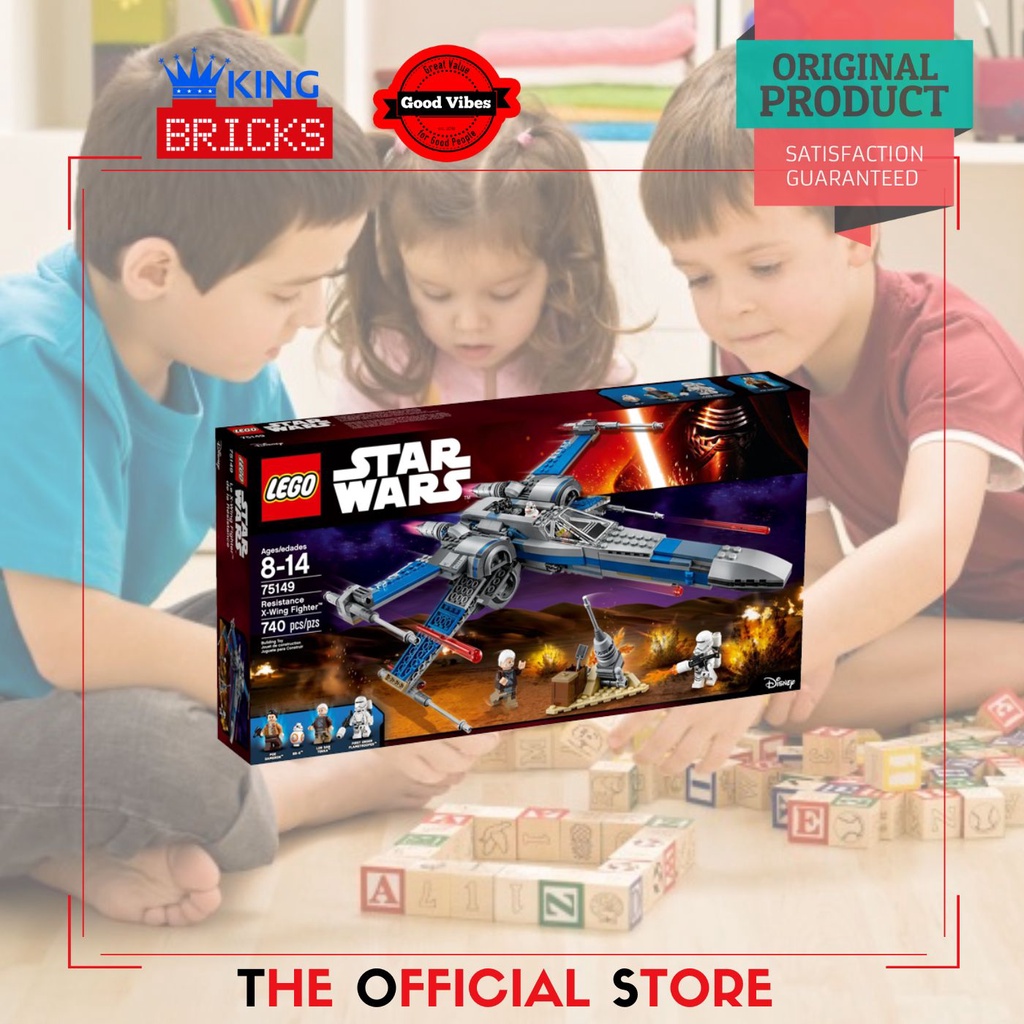 LEGO Original STAR WARS 75149 Resistance X-wing Fighter - Mainan Anak Edukasi Kreatif Pesawat Lego