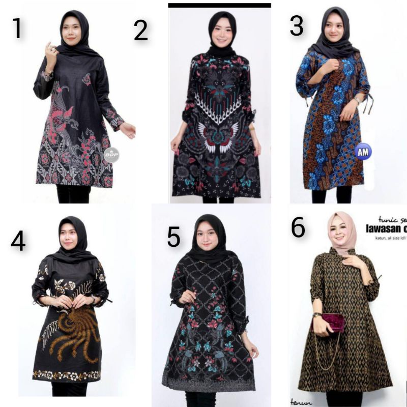 TUNIK BATIK /ATASAN BATIK WANITA MUSLIM /Lengan Panjang Size M,L,XL,XXL