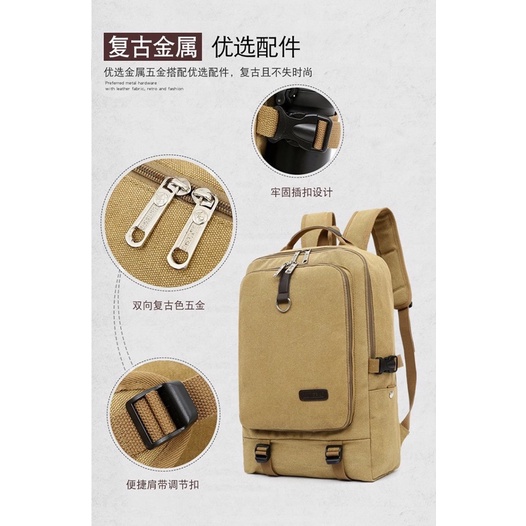 Tas Ransel Laptop Import Kanvas Backpack Pria Wanita 01