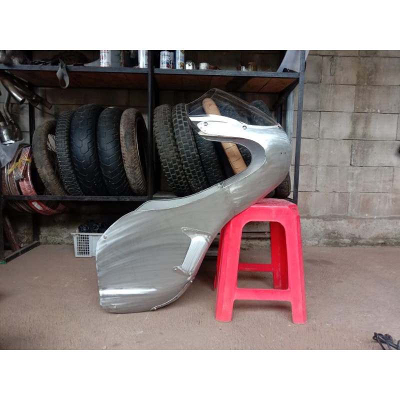 full fairing caferacer lengkap dengan visor