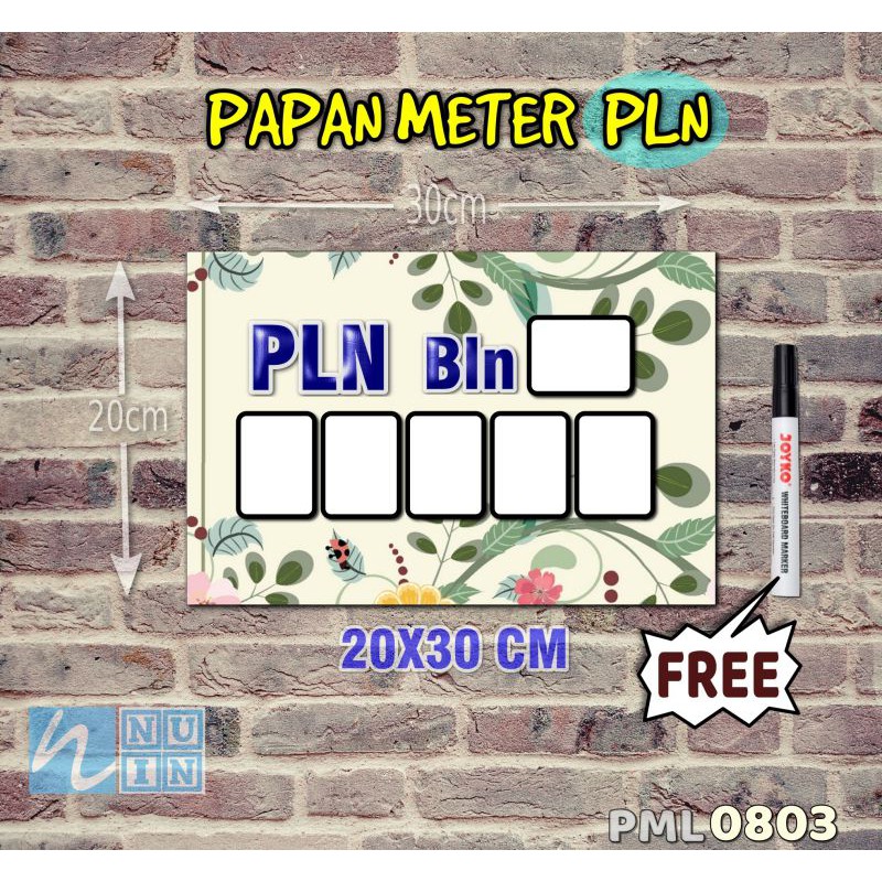 

Nuin Papan Meter Listrik PLN PAM motif Unik - Flower 03